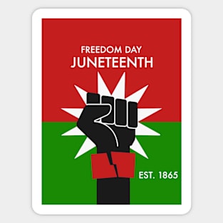 Juneteenth 1865 BIG (green red) Sticker